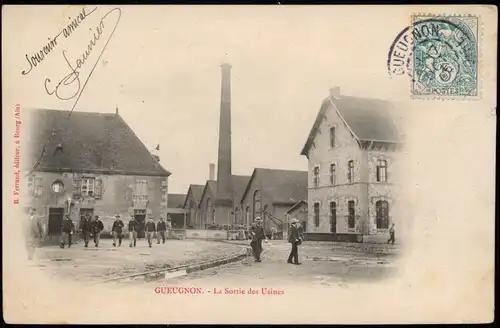 CPA Gueugnon La Sortie des Usines - Frabrik 1905
