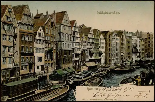 Ansichtskarte Hamburg Deichstrassenfleet 1903