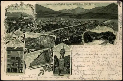 Ansichtskarte Innsbruck Litho AK Stadtansichten - Gruss aus 1898