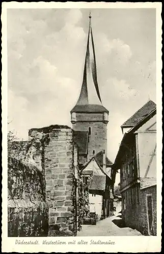 Ansichtskarte Duderstadt Westerturm mit alter Stadtmauer 1957