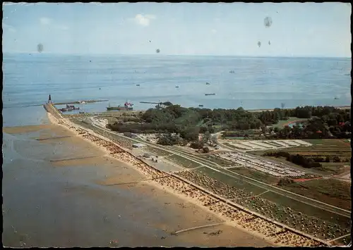 Ansichtskarte Cuxhaven Luftbild Strand u. Kugelbaake 1972/1979