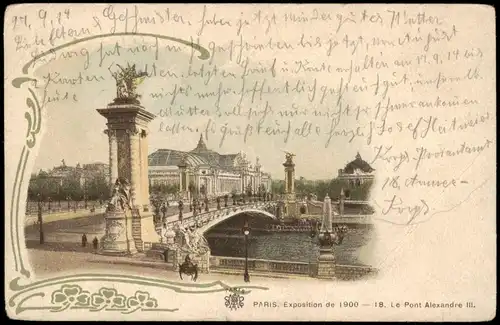 CPA Paris Expo Le Pont Alexandre III 1900