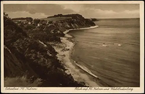 Kleinkuhren Samland Steilküste 1938  gel. Bahnpoststempel Königsberg Ostpreußen