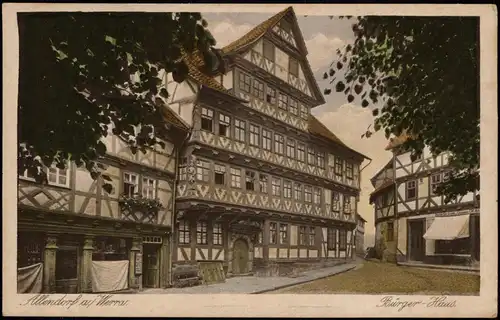 Ansichtskarte Bad Sooden-Allendorf Bürger-Haus, Geschäfte 1925