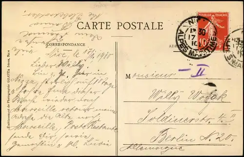 CPA Nizza Nice Mikroskop-Karte 1910