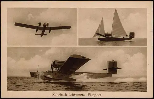 Ansichtskarte  Rohrbach Leichtmetall-Flugboot RO III - 3 Bild 1928