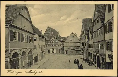 Ansichtskarte Waiblingen Marktplatz 1928