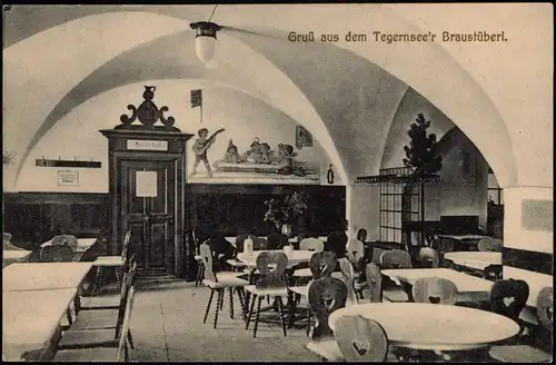Ansichtskarte Tegernsee (Stadt) Gruß aus dem Tegernsee'r Braustüberl. 1921