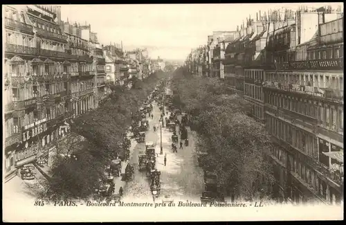 CPA Paris Boulevard Montmartre pris du Boulevard Poissonnière 1910