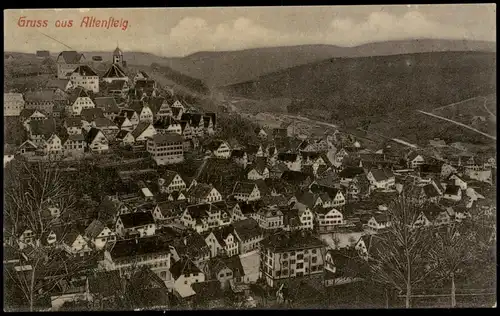 Ansichtskarte Altensteig Blick auf die Stadt 1912