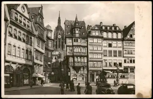 Ansichtskarte Frankfurt am Main Römerberg, Autos 1939