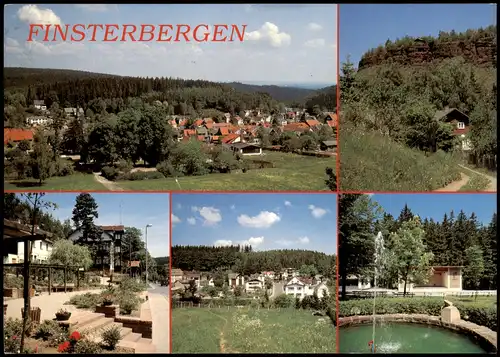 Ansichtskarte Finsterbergen-Friedrichroda Mehrbildkarte 5 Ortsansichten 1995