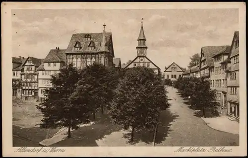 Ansichtskarte Bad Sooden-Allendorf Marktplatz und Rathaus 1928