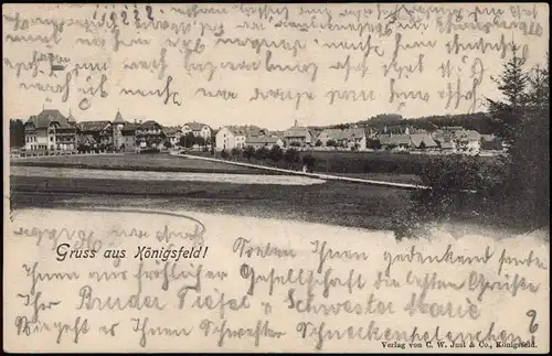 Ansichtskarte Königsfeld im Schwarzwald Partie an der Stadt 1904