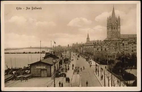 Ansichtskarte Köln Bollwerk, Anlegestelle 1919