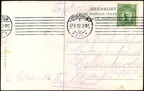 Postcard Stockholm Skansen (Fatburen) 1912