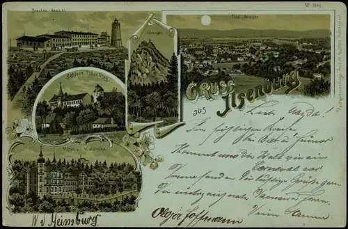 Ansichtskarte Ilsenburg (Harz) Brocken, Schloß - Gruss aus Litho 1904