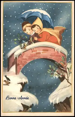 Ansichtskarte  Bonne Année Neujahr Sylvester New Year (aus Italien) 1940