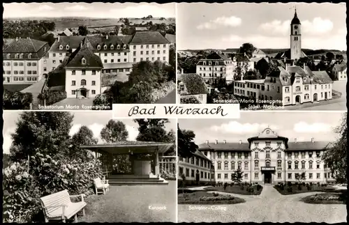 Ansichtskarte Bad Wurzach Mehrbildkarte mit 4 Ortsansichten 1956