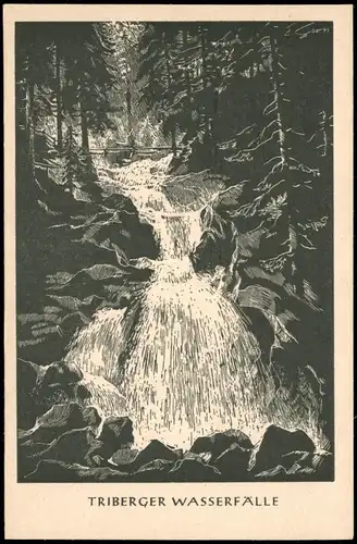 Triberg im Schwarzwald TRIBERGER WASSERFÄLLE Spenden-Postkarte (numeriert) 1950