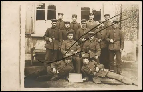 Militär/Propaganda 1.WK  Weltkrieg Gruppenbild 1916  gel. div. Feldpoststempel