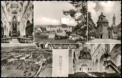 Ansichtskarte Ochsenhausen Mehrbild: Kirche, Luftbild 1956