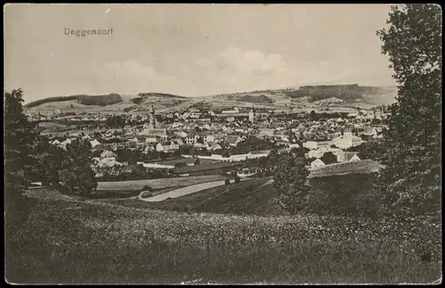 Ansichtskarte Deggendorf Blick auf die Stadt 1920  gel. MF