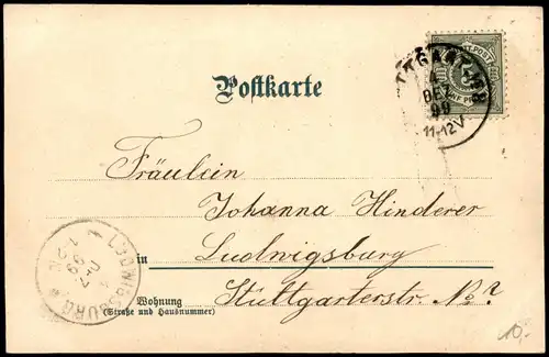 Litho AK Stuttgart Kaiser Wilhelm I. Denkmal Künstlerkarte 1899
