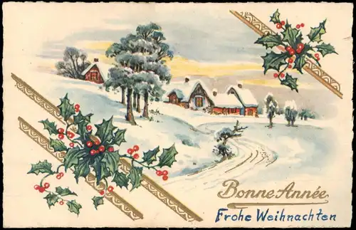 Neujahr Sylvester New Year Bonne Année France - Mistel Winterlandschaft# 1940