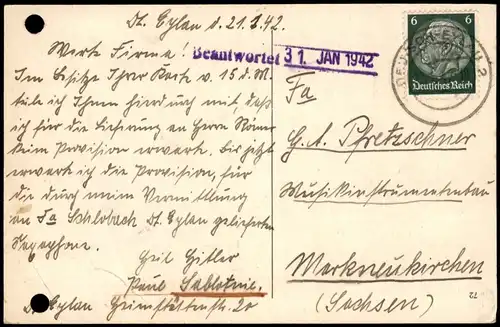 Postcard Deutsch Eylau Iława 2 Bild Schlobachwerke Waldbetrieb 1942