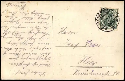 Ansichtskarte Chemnitz Wegweiser Männer 12 Km Mittweida 8,4 km Chemnitz 1912