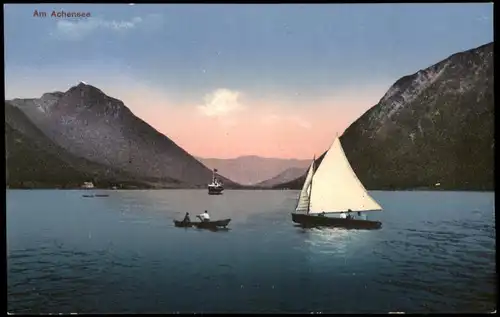 Ansichtskarte Eben am Achensee Segelboot, Schiff Achensee 1914