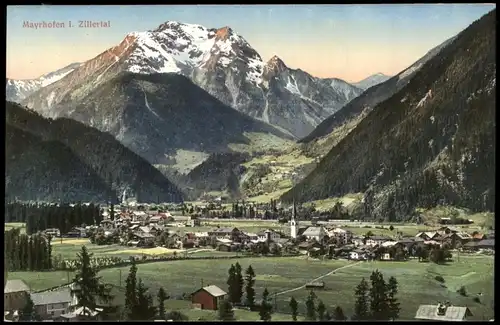 Ansichtskarte Mayrhofen Blick auf die Stadt 1913