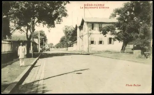 Postcard Antseranana Madagaskar Le boulevard Etlenne 1936  gel. Stempel