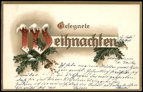 Ansichtskarte  Weihnachten - Christmas Tannenzweige 1926