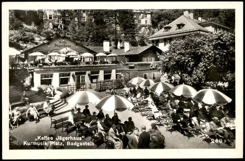 Ansichtskarte Bad Gastein ,,Kaffee Jägerhaus" Kurmusik Platz 1955