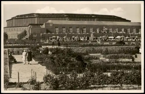 Ansichtskarte Dortmund Westfalenhalle, Rosengarten 1932