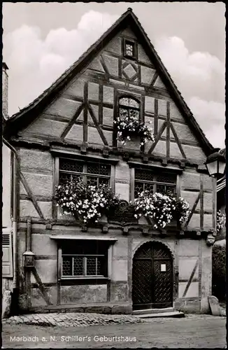 Marbach am Neckar Schiller's Geburtshaus 1956  gel. Schiller Sonderstempel