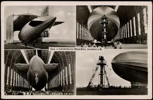 Flughafen-Frankfurt am Main 4 Bild Flugwesen - Zeppelin Luftschiffhafen Rhein-Main 1936