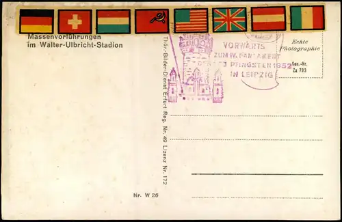 Ansichtskarte Mitte-Berlin Massenvorführungen im Walter-Ulbricht-Stadion 1961