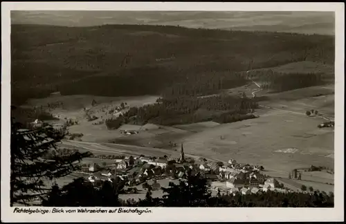Ansichtskarte Bischofsgrün Blick auf die Stadt - Fotokarte 1934