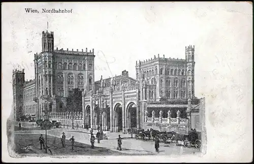 Ansichtskarte Wien Nordbahnhof/Bahnhof Praterstern 1914