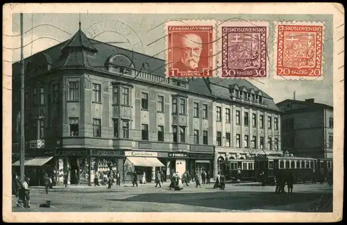 Neu Oderberg-Oderberg Nový Bohumín  Bogumin Straßenpartie - Straßenbahn 1931
