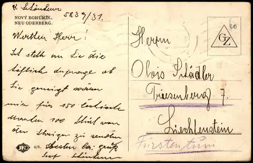 Neu Oderberg-Oderberg Nový Bohumín  Bogumin Straßenpartie - Straßenbahn 1931