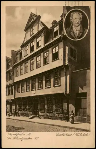 Frankfurt am Main Goethehaus (16. Jahrh.) Gr. Hirschgraben 23 1922