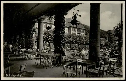 Ansichtskarte Schlangenbad Blick auf ein Terrassen-Lokal 1934