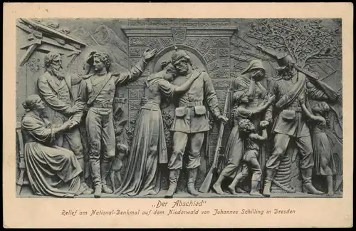 Rüdesheim (Rhein) Relief National-Denkmal Johannes Schilling in Dresden 1915