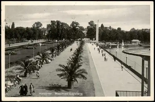 Ansichtskarte Hannover Partie an der Maschsee-Gaststätte 1940