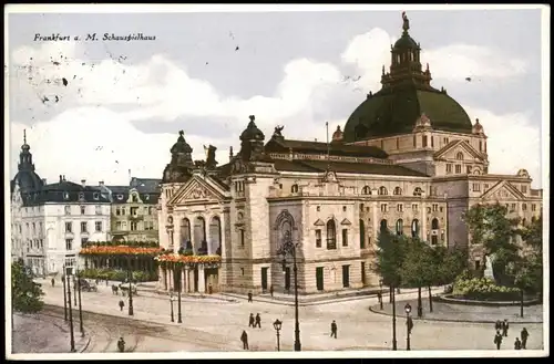 Ansichtskarte Frankfurt am Main Strassen Ansicht Schauspielhaus 1930