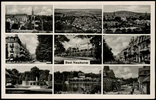 Ansichtskarte Bad Nauheim Mehrbildkarte mit 9 Ortsansichten 1941